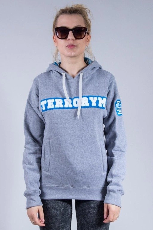 TERRORYM BLUZA Z KAPTUREM DAMSKA FROTA MELANGE-BLUE