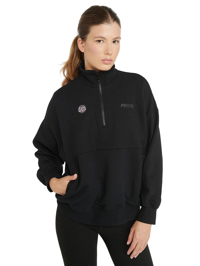 Bluza Damska Prosto Half Zip Cla99y Czarna