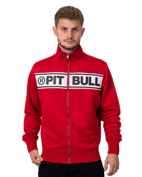 Bluza Zip Pit Bull Chest Logo Czerwona