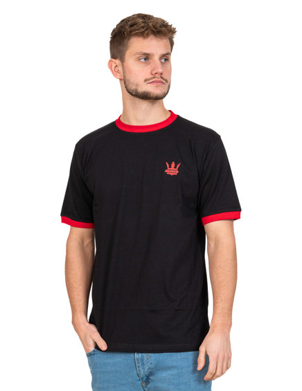 Koszulka Jigga Wear Contrast Czarna / Czerwona