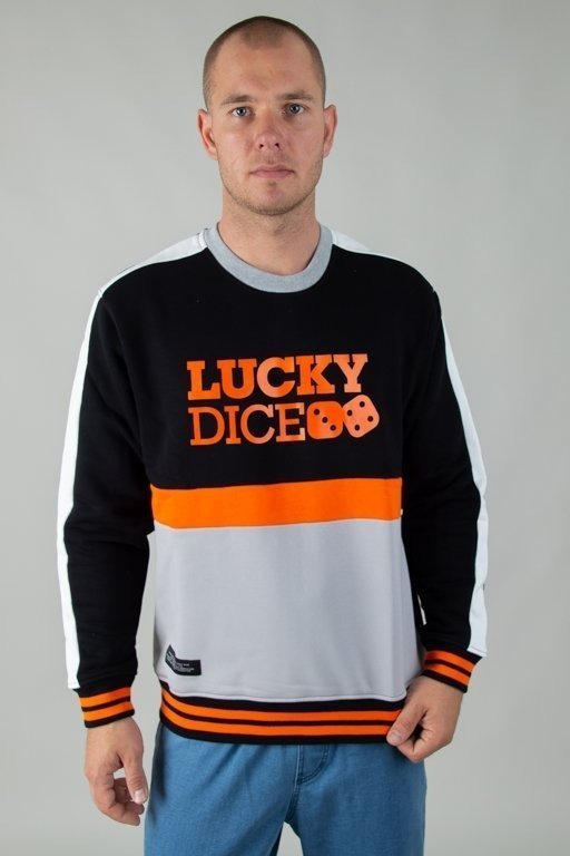 Bluza Lucky Dice Stripes Cut Czarna / Pomarańczowa