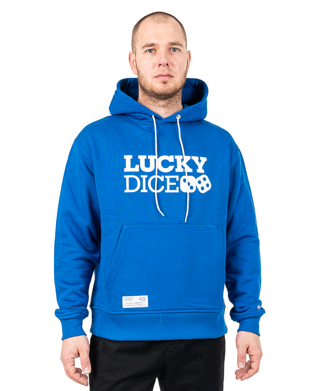 Bluza Z Kapturem Lucky Dice Logo Niebieska