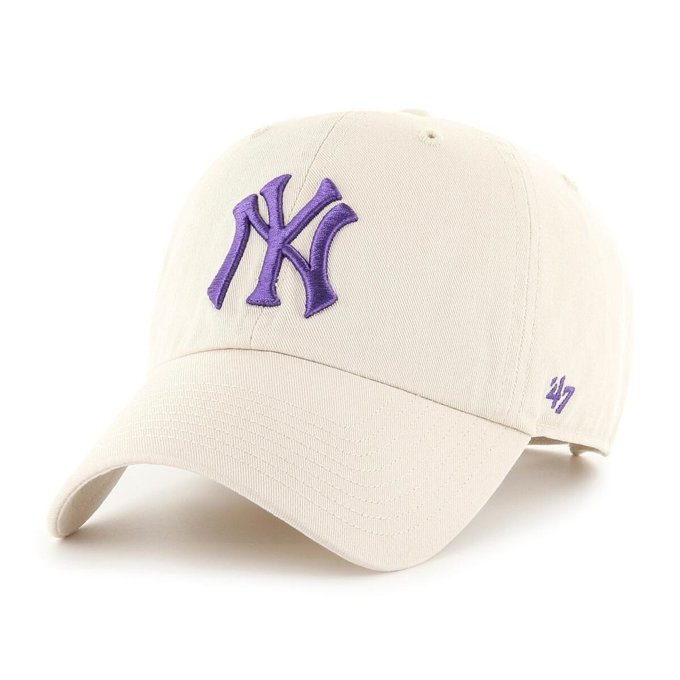 Czapka 47 Brand Clean Up New York Yankees Beżowa / Fioletowa