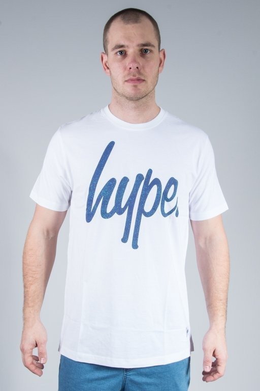 Hype Koszulka T-Shirt Cyan Spackle White