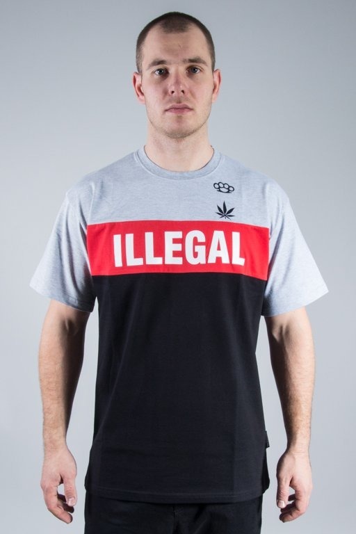ILLEGAL T-SHIRT RED BOX GREY
