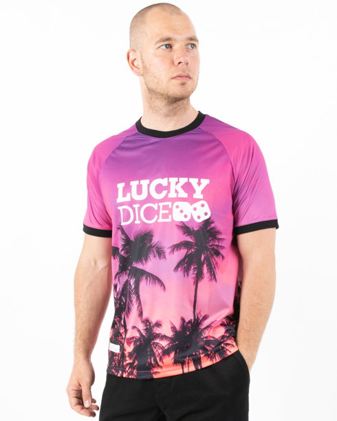 Koszulka Lucky Dice Logo Palms Purple