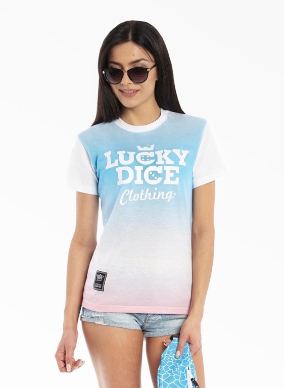 LUCKY DICE T-SHIRT GIRL GRADIENT BLUE