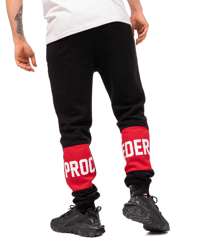 Spodnie Dresowe Proceder Cut Czarne / Czerwone