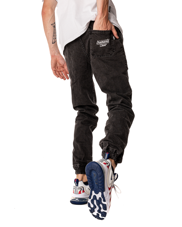 Spodnie Jeans Jogger Diamante Wear Crew Unisex Marmurkowe Czarne