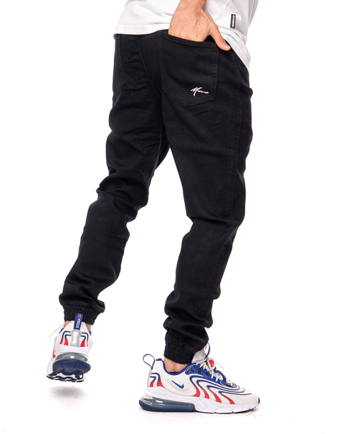 Spodnie Jeans Jogger Moro Sport Mini Paris Pocket Czarne