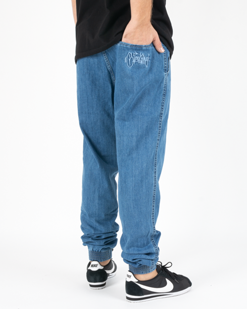 Spodnie Jeans Jogger Slim z Guma El Polako Throwtag Light Blue