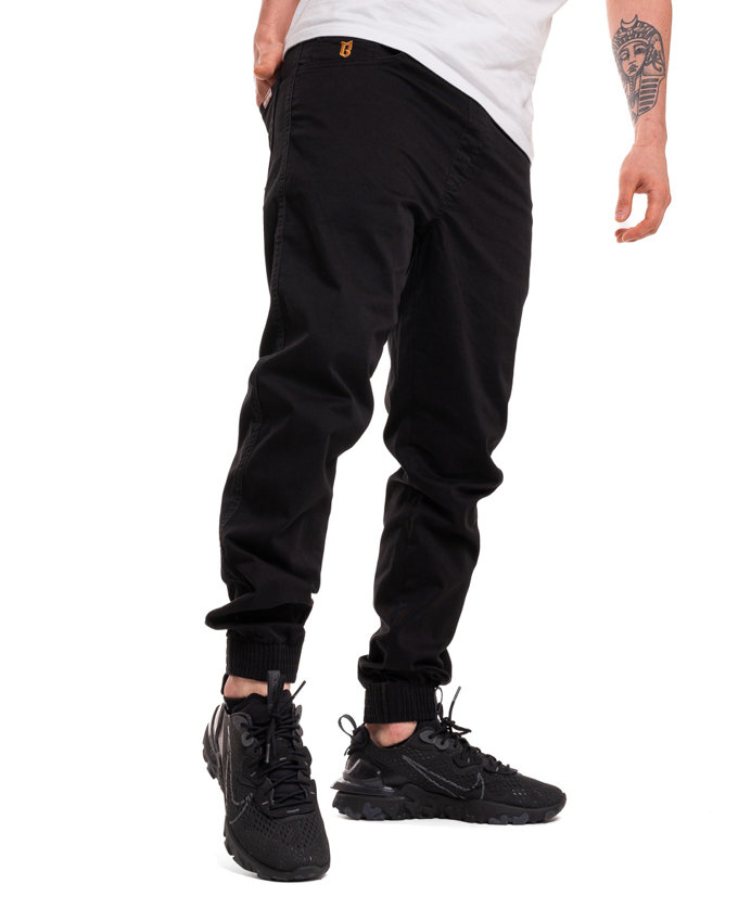 Spodnie Materiałowe Jogger Bor W22 Czarne